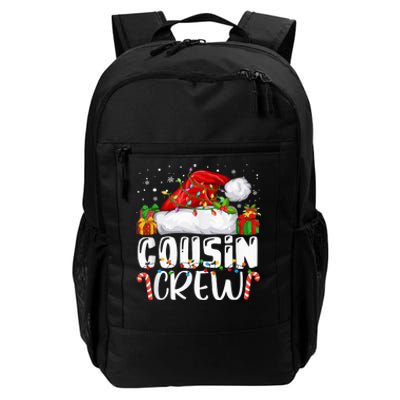 Cousin Crew Christmas Santa Hat Lights Pajamas Funny Xmas Daily Commute Backpack