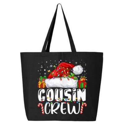 Cousin Crew Christmas Santa Hat Lights Pajamas Funny Xmas 25L Jumbo Tote