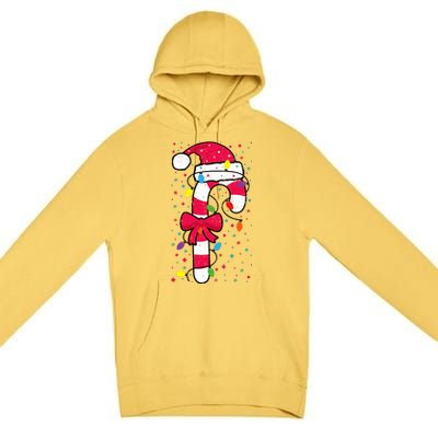 Candy Cane Crew Christmas Lights Family Matching Xmas Premium Pullover Hoodie