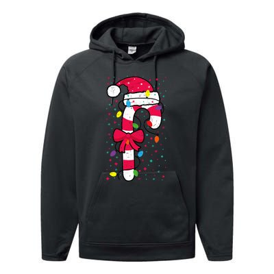 Candy Cane Crew Christmas Lights Family Matching Xmas Performance Fleece Hoodie