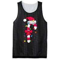 Candy Cane Crew Christmas Lights Family Matching Xmas Mesh Reversible Basketball Jersey Tank