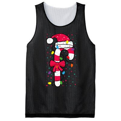 Candy Cane Crew Christmas Lights Family Matching Xmas Mesh Reversible Basketball Jersey Tank