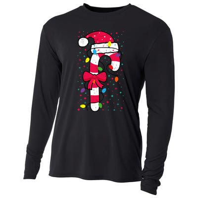 Candy Cane Crew Christmas Lights Family Matching Xmas Cooling Performance Long Sleeve Crew