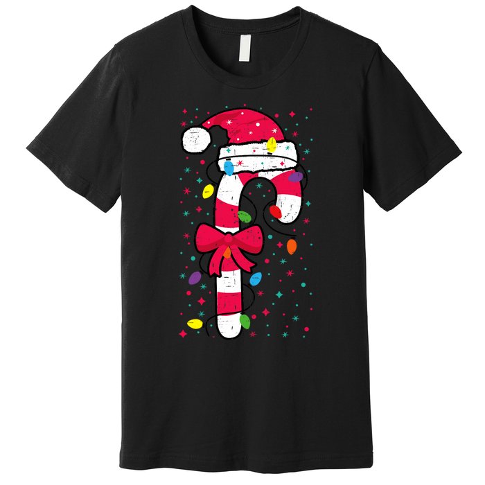 Candy Cane Crew Christmas Lights Family Matching Xmas Premium T-Shirt