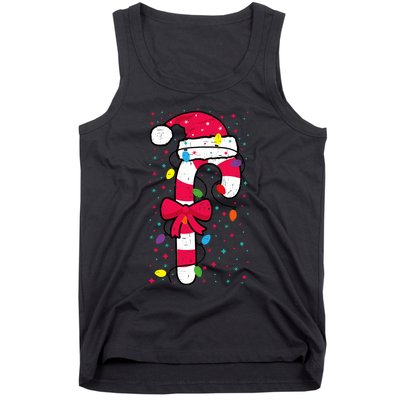 Candy Cane Crew Christmas Lights Family Matching Xmas Tank Top