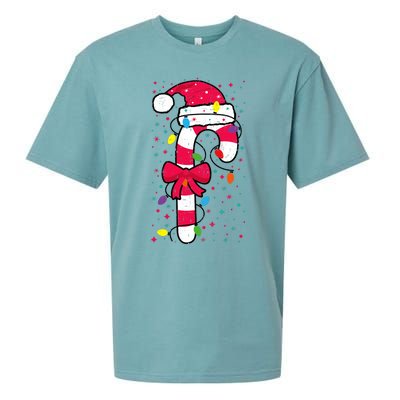 Candy Cane Crew Christmas Lights Family Matching Xmas Sueded Cloud Jersey T-Shirt