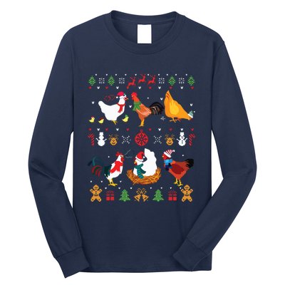 Chicken Collection Christmas Sweater Santa Chicken Farmer Long Sleeve Shirt