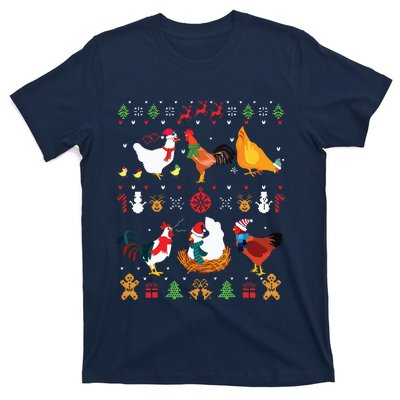 Chicken Collection Christmas Sweater Santa Chicken Farmer T-Shirt