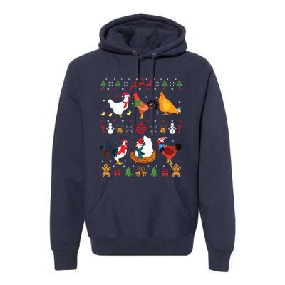 Chicken Collection Christmas Sweater Santa Chicken Farmer Premium Hoodie