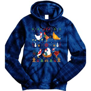 Chicken Collection Christmas Sweater Santa Chicken Farmer Tie Dye Hoodie