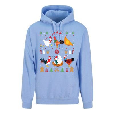 Chicken Collection Christmas Sweater Santa Chicken Farmer Unisex Surf Hoodie