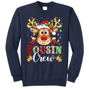 Christmas Cousin Crew Reindeer Santa Hat Lightsns Sweatshirt