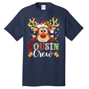 Christmas Cousin Crew Reindeer Santa Hat Lightsns Tall T-Shirt