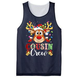 Christmas Cousin Crew Reindeer Santa Hat Lightsns Mesh Reversible Basketball Jersey Tank