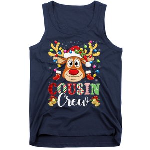 Christmas Cousin Crew Reindeer Santa Hat Lightsns Tank Top