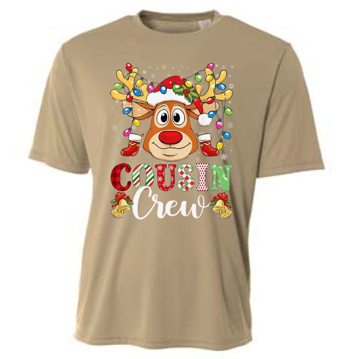 Christmas Cousin Crew Reindeer Santa Hat Lightsns Cooling Performance Crew T-Shirt