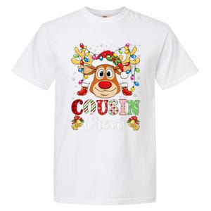 Christmas Cousin Crew Reindeer Santa Hat Lightsns Garment-Dyed Heavyweight T-Shirt