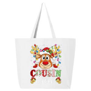 Christmas Cousin Crew Reindeer Santa Hat Lightsns 25L Jumbo Tote