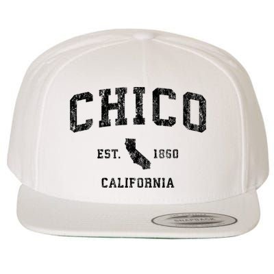 Chico California Ca Vintage Athletic Sports Design Hood Wool Snapback Cap