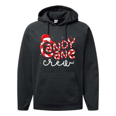 Candy Cane Crew Christmas Squad Xmas Family Matching Santa Performance Fleece Hoodie