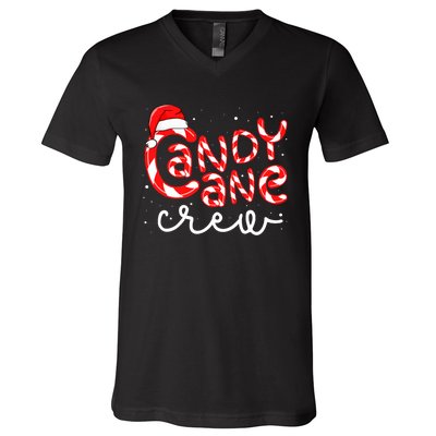 Candy Cane Crew Christmas Squad Xmas Family Matching Santa V-Neck T-Shirt