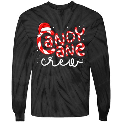 Candy Cane Crew Christmas Squad Xmas Family Matching Santa Tie-Dye Long Sleeve Shirt