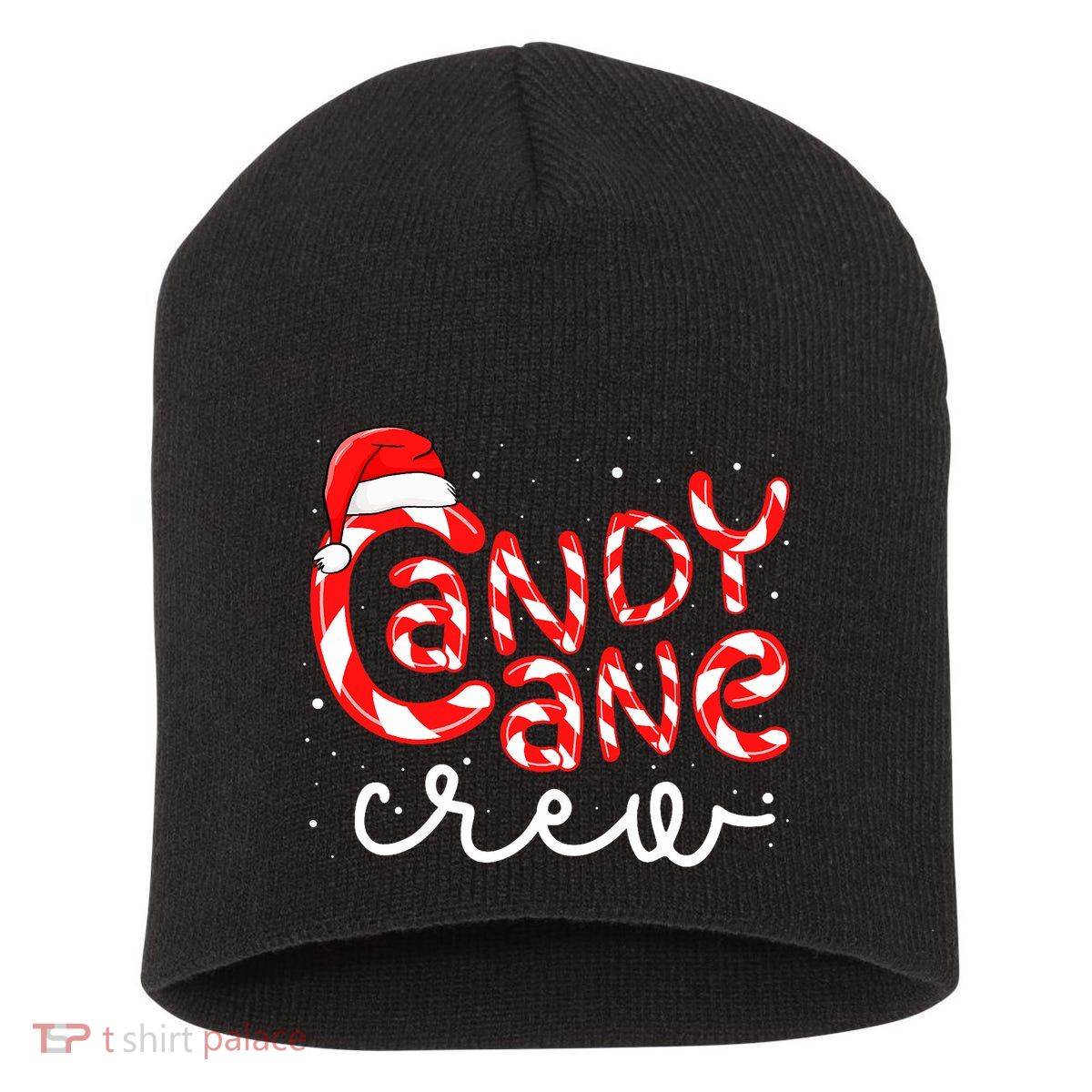 Candy Cane Crew Christmas Squad Xmas Family Matching Santa Short Acrylic Beanie