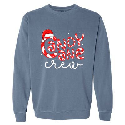 Candy Cane Crew Christmas Squad Xmas Family Matching Santa Garment-Dyed Sweatshirt