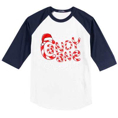 Candy Cane Crew Christmas Squad Xmas Family Matching Santa Baseball Sleeve Shirt