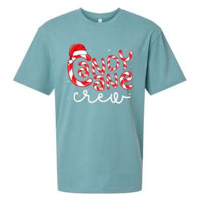 Candy Cane Crew Christmas Squad Xmas Family Matching Santa Sueded Cloud Jersey T-Shirt