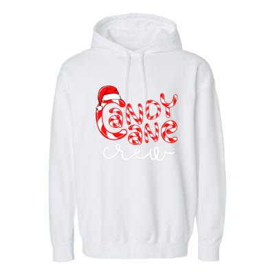 Candy Cane Crew Christmas Squad Xmas Family Matching Santa Garment-Dyed Fleece Hoodie