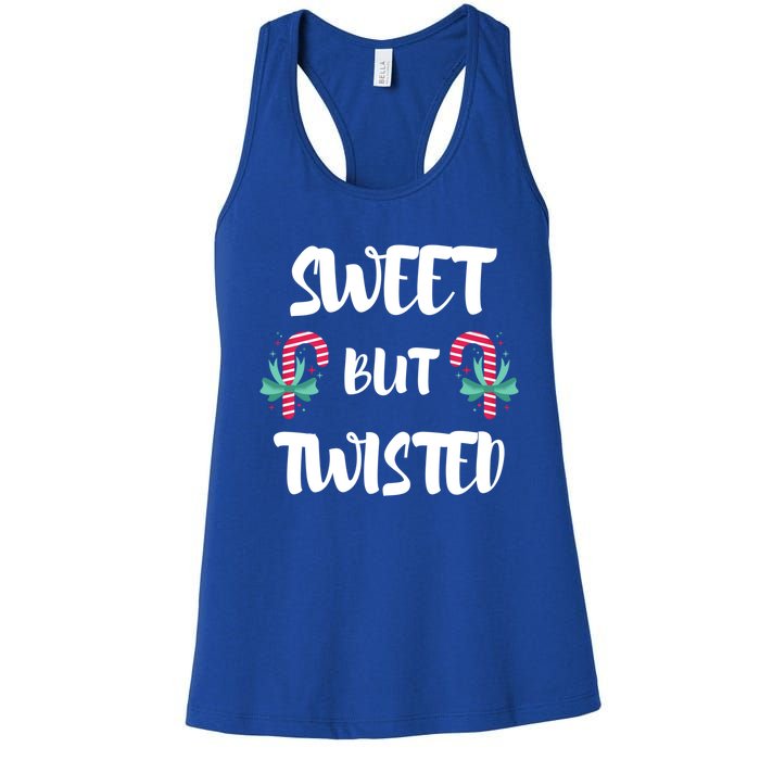 Christmas Candy Cane Sweet But Twisted Xmas Funny Holiday Gift Women's Racerback Tank