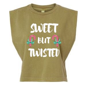 Christmas Candy Cane Sweet But Twisted Xmas Funny Holiday Gift Garment-Dyed Women's Muscle Tee