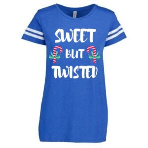 Christmas Candy Cane Sweet But Twisted Xmas Funny Holiday Gift Enza Ladies Jersey Football T-Shirt