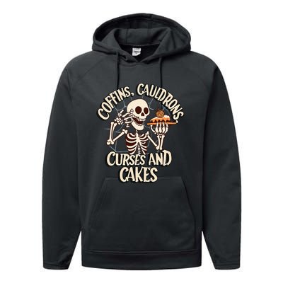 Coffins, Cauldrons, Curses and Cakes  Performance Fleece Hoodie