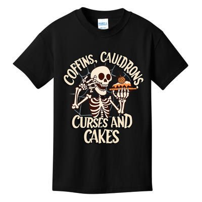 Coffins, Cauldrons, Curses and Cakes  Kids T-Shirt