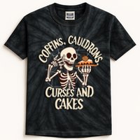 Coffins, Cauldrons, Curses and Cakes  Kids Tie-Dye T-Shirt