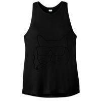 Cool Carthusian Cat With Cigarette And Sunglasses Ladies PosiCharge Tri-Blend Wicking Tank