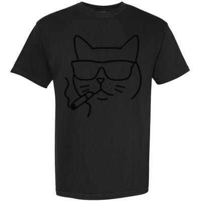 Cool Carthusian Cat With Cigarette And Sunglasses Garment-Dyed Heavyweight T-Shirt