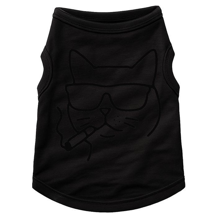 Cool Carthusian Cat With Cigarette And Sunglasses Doggie Tank