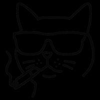 Cool Carthusian Cat With Cigarette And Sunglasses 7-Panel Snapback Hat