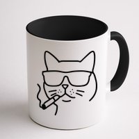 Cool Carthusian Cat With Cigarette And Sunglasses Mug