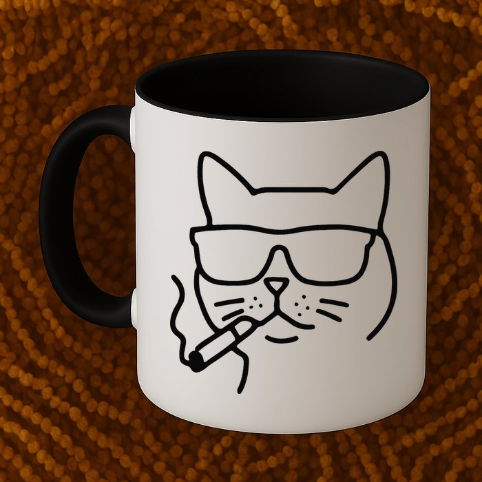 Cool Carthusian Cat With Cigarette And Sunglasses Mug