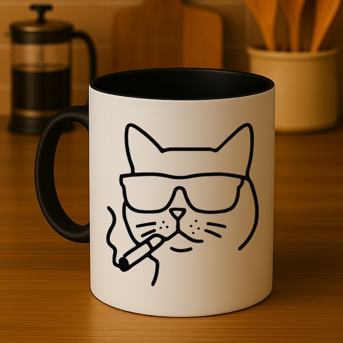 Cool Carthusian Cat With Cigarette And Sunglasses Mug