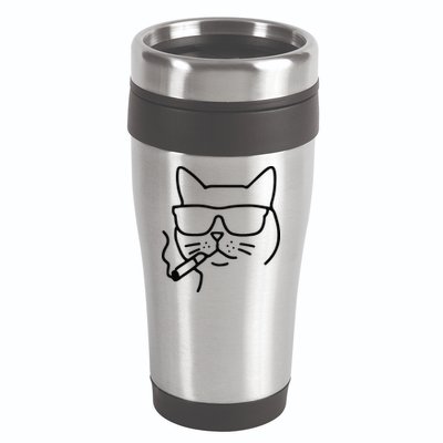 Cool Carthusian Cat With Cigarette And Sunglasses 16oz Travel Tumbler