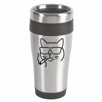 Cool Carthusian Cat With Cigarette And Sunglasses 16oz Travel Tumbler