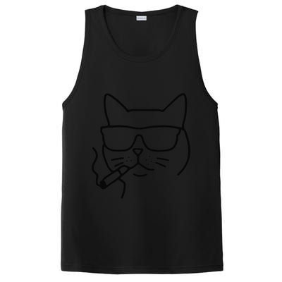 Cool Carthusian Cat With Cigarette And Sunglasses PosiCharge Competitor Tank