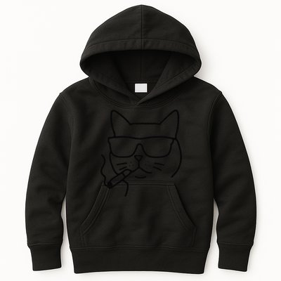 Cool Carthusian Cat With Cigarette And Sunglasses Kids Hoodie