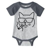 Cool Carthusian Cat With Cigarette And Sunglasses Infant Baby Jersey Bodysuit