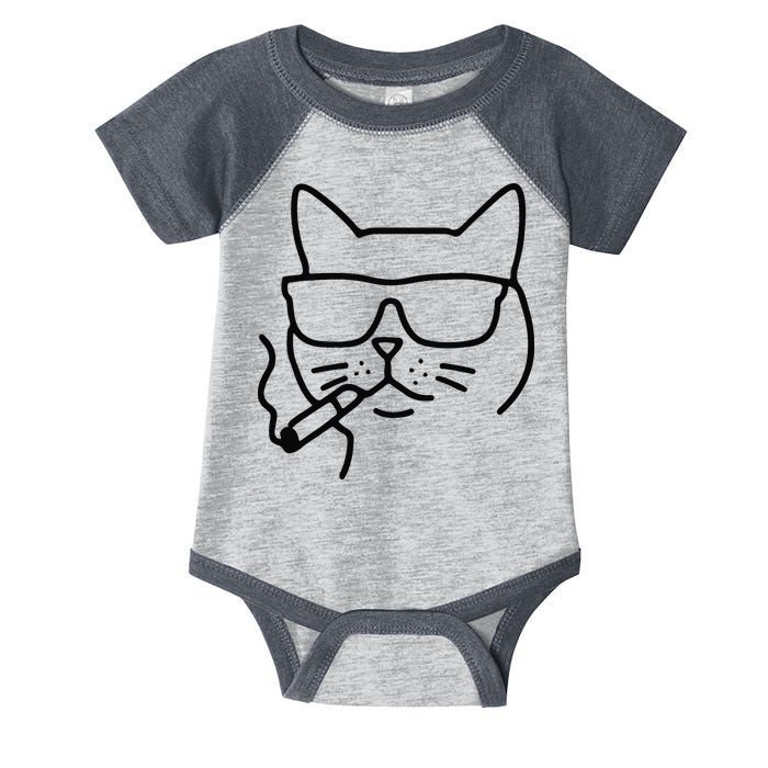 Cool Carthusian Cat With Cigarette And Sunglasses Infant Baby Jersey Bodysuit